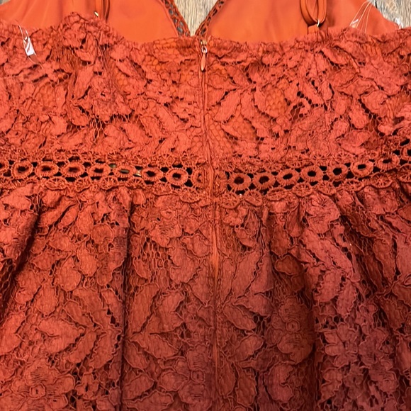 Main strip v neck ruffle Marsala dress - Picture 6 of 9